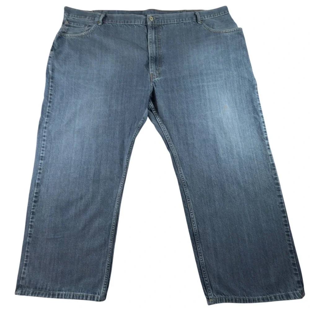 Levis 559 Mens Relaxed Straight Jeans‎ 54x29* Blue Medium Wash Denim Altered Hem